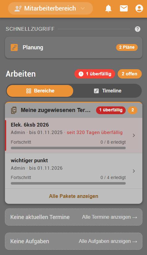 Die eigenen Aufgaben griffbereit